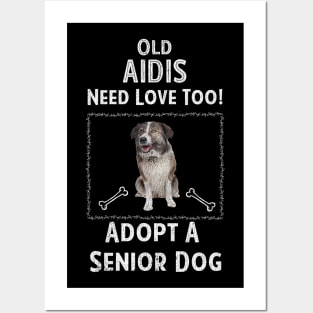 Senior Dog Adoption T-Shirt for Aidi Dog Lovers Posters and Art